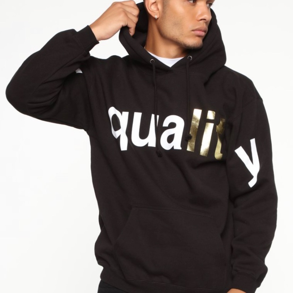 NWT FASHION NOVA Lit Hoodie - Black/Gold